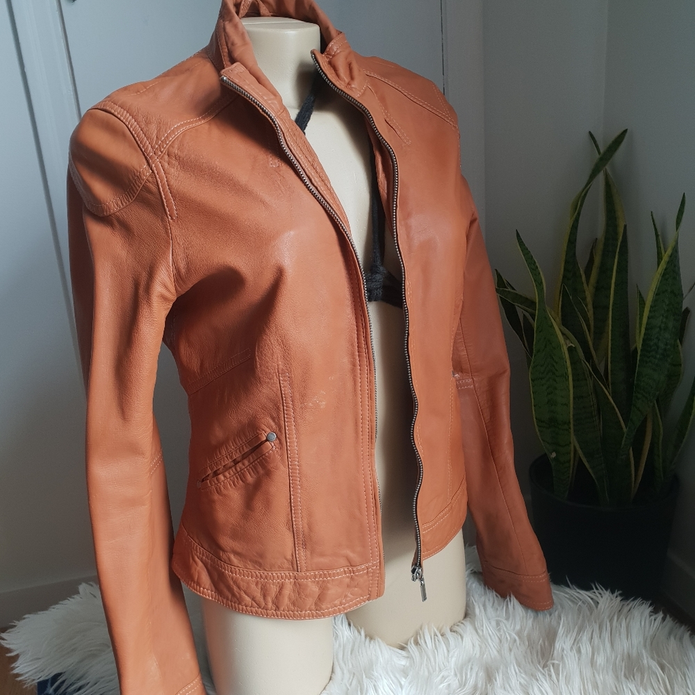 Esprit Tan Leather Jacket
